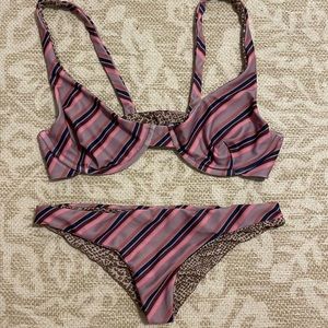 ACACIA Swimwear Pink Nusa large top and P bottoms